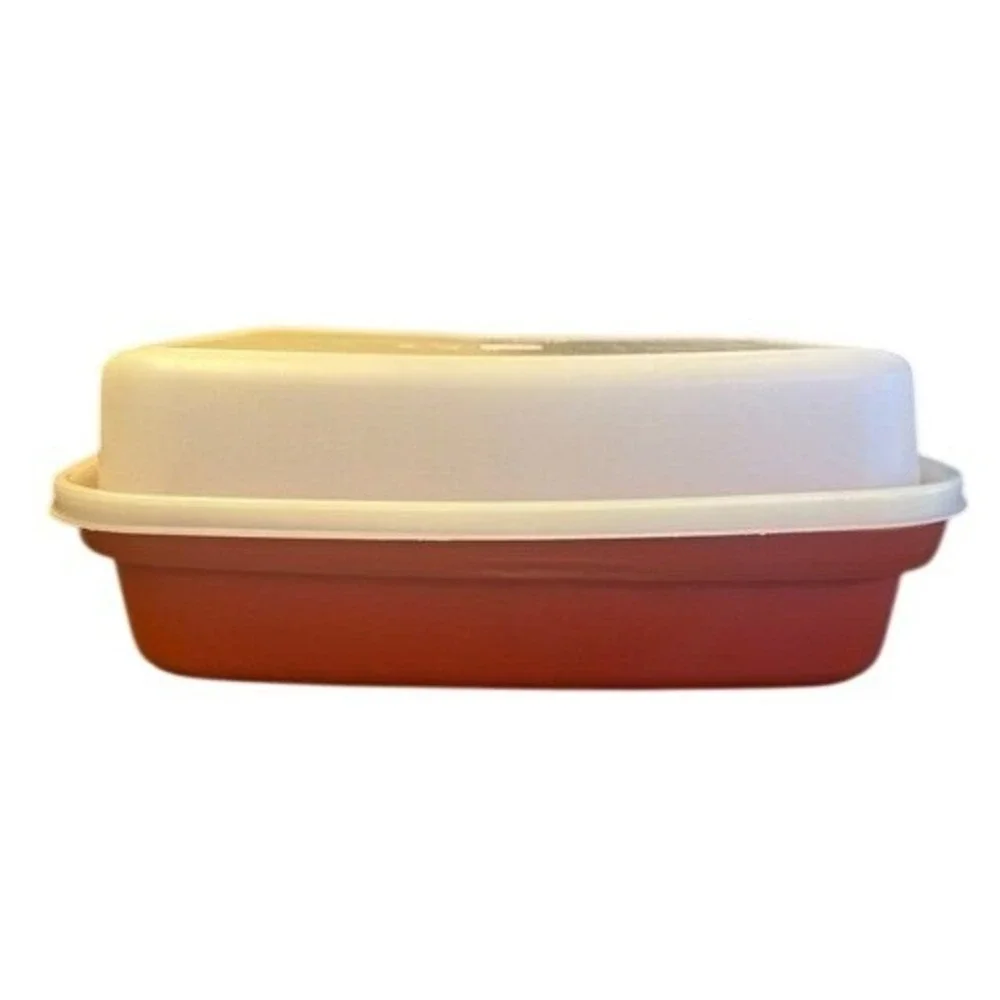 Vintage Tupperware Microwave Steamer Orange White 1273 1274 Vegetable Cooker